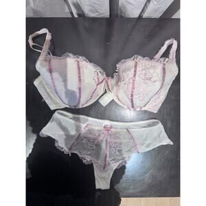 Vintage Corset Cup Balconnet Bra And Thong Set 36 DD + M New With Tags